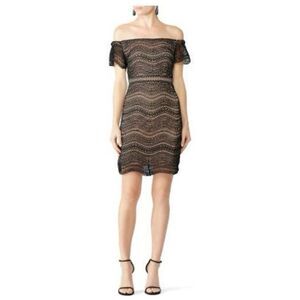 Stylestalker Women's Off Shoulder Lace Mini Dress Black Size M